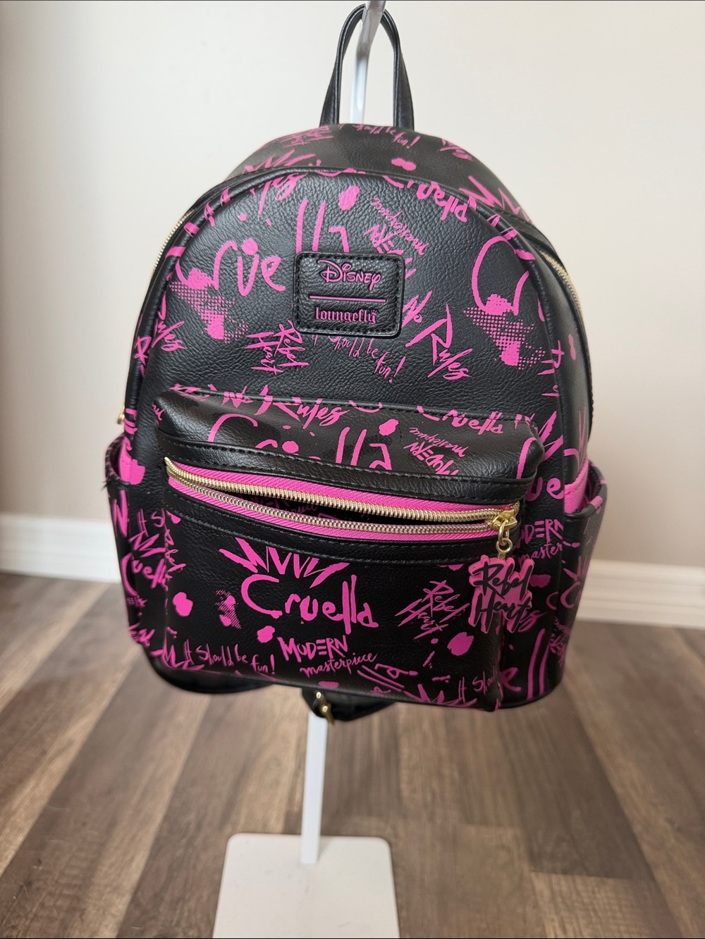 Disney Pink and Black Mini Backpack — Loungefly Style